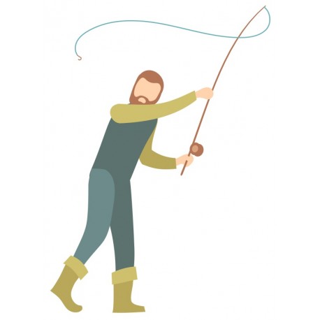 sticker muraux pecheur decoratif