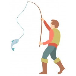 sticker muraux pecheur geant