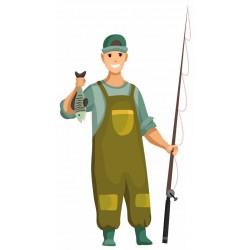 sticker muraux pecheur salopettes