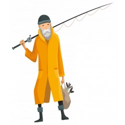 sticker muraux pecheur