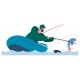 stickers muraux pecheur barque