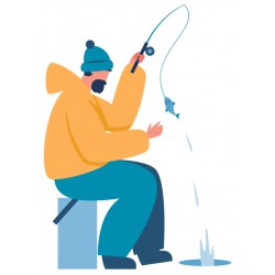 stickers muraux pecheur decoration