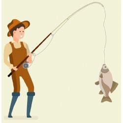 stickers muraux pecheur