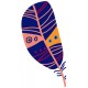autocollant mural plume bleue