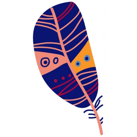 autocollant mural plume bleue