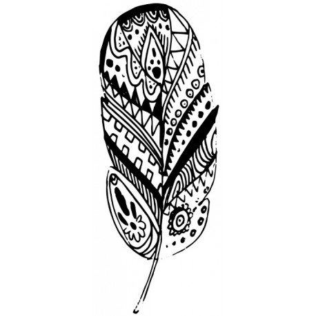autocollant mural plume noir blanc