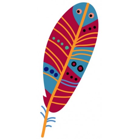 autocollant mural plume rouge