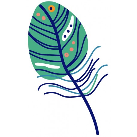 autocollant mural plume verte