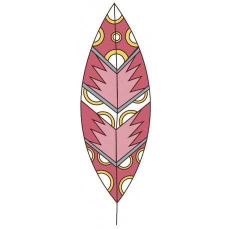 autocollant muraux plume rose