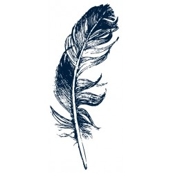 autocollants mural plume bleue