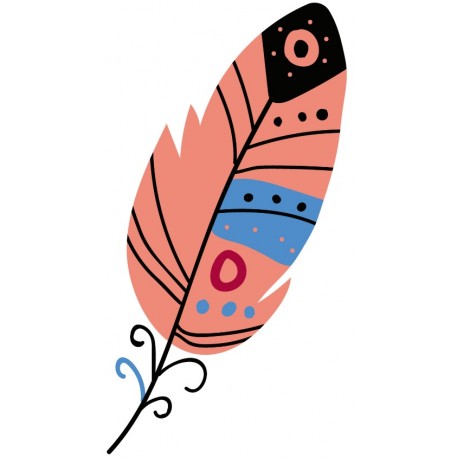 autocollants mural plume rose