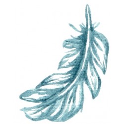 autocollants muraux plume bleu
