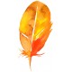 autocollants muraux plume orange