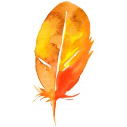 autocollants muraux plume orange