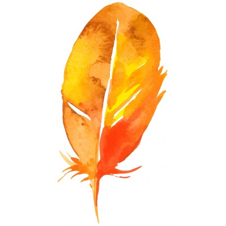 autocollants muraux plume orange
