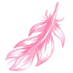 autocollants muraux plume rose