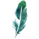 autocollants muraux plume verte