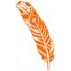 sticker mural plume orange