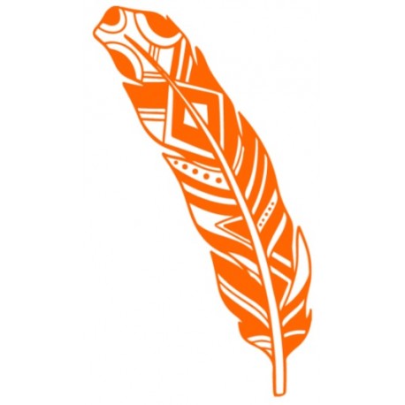 sticker mural plume orange