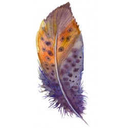 sticker mural plume violette