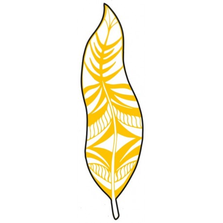 stickers mural plume jaune