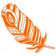 stickers mural plume orange