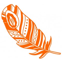 stickers mural plume orange
