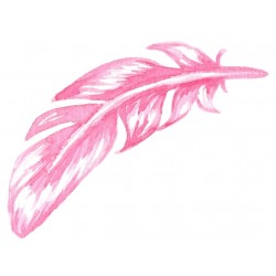 stickers muraux plume rose