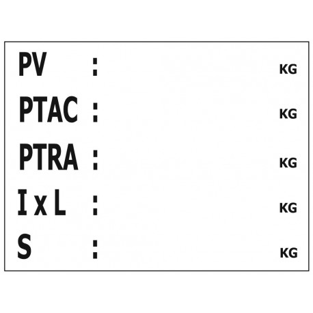 Plaque Autocollant TARE pour camion