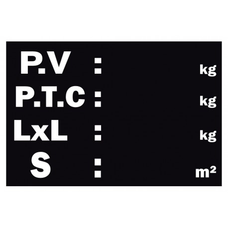 Plaque TARE pour camion