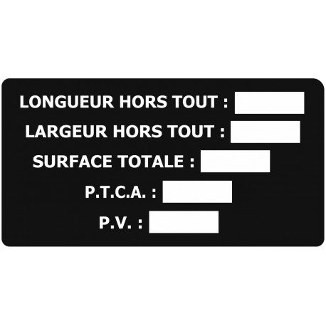 Plaque TARE autocollante