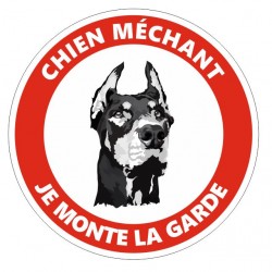 Autocollant jaune attention au chien