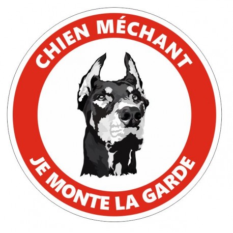 Autocollant jaune attention au chien