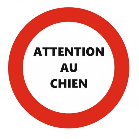 Autocollant je monte la garde chien mechant