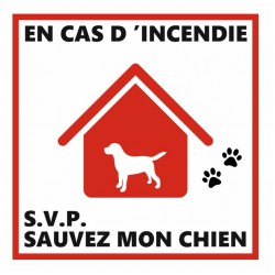Autocollant rond chien mechant