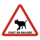 Plaque attention chat Ninja