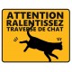 Autocollant attention au chat
