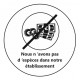 Autocollant pas d'especes dans le batiment