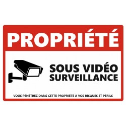 Autocollant propriété sous videosurveillance