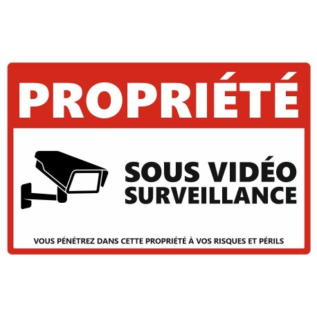 Autocollant propriété sous videosurveillance