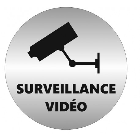 Autocollant rond batiment sous video surveillance