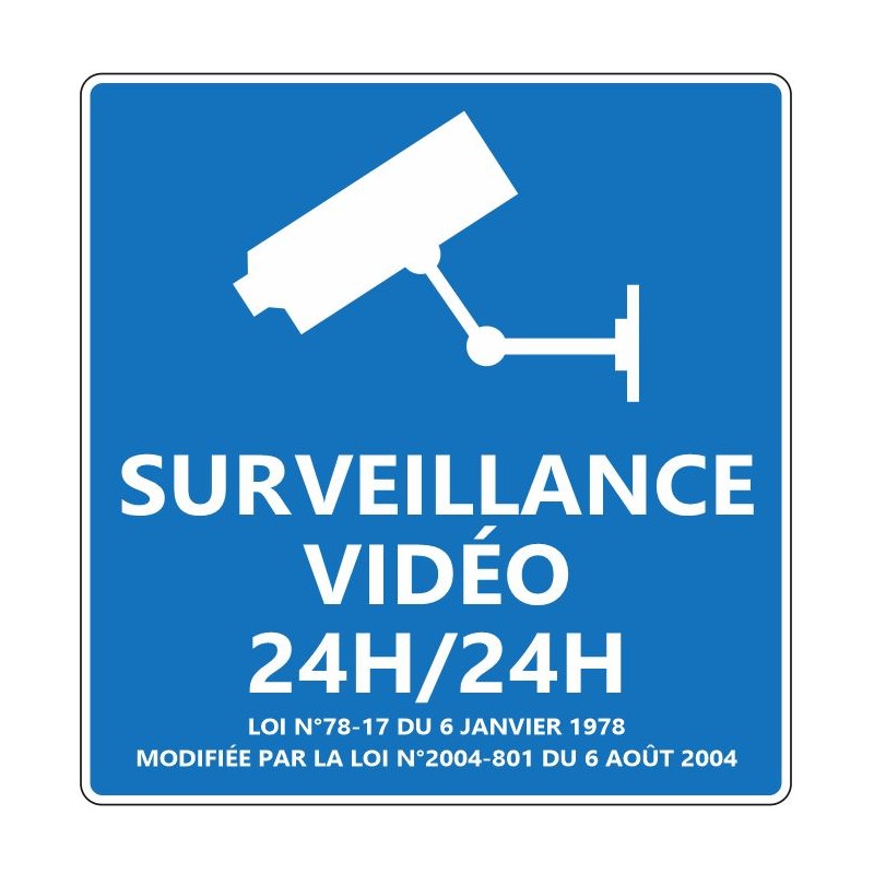 Lot De 2 Plaques « Vidéo Surveillance » 15x15 Cm – En Aluminium étanche – Pour Intérieur/extérieur – Trous Pré-percés + Autocollant – Dissuasion Anti-intrusion