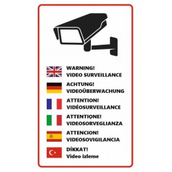 Panneau video surveillance jaune