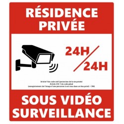 Panneau video surveillance multi langue