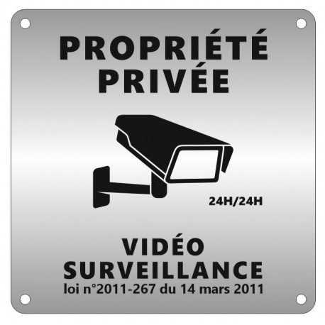 Panneau Propriété privée sous vidéosurveillance 24h/24