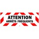 Autocollant Attention arrêt fréquent (jaune)
