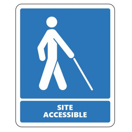 Autocollant site accessible aux personnes aveugles et malvoyantes