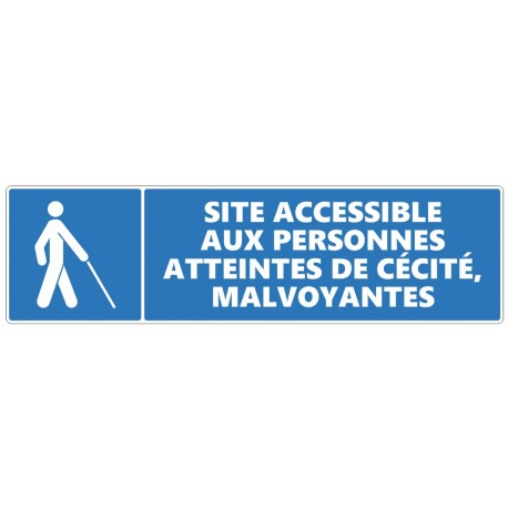 Autocollant site accessible aux personnes aveugles et malvoyantes