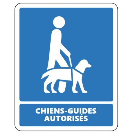 Panneau chiens-guides autorisés