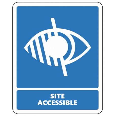 Panneau site accessible aux personnes déficientes visuelles